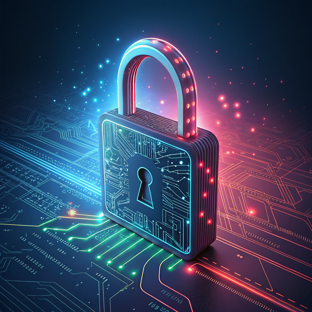 A digital shield protecting a smartphone and laptop
